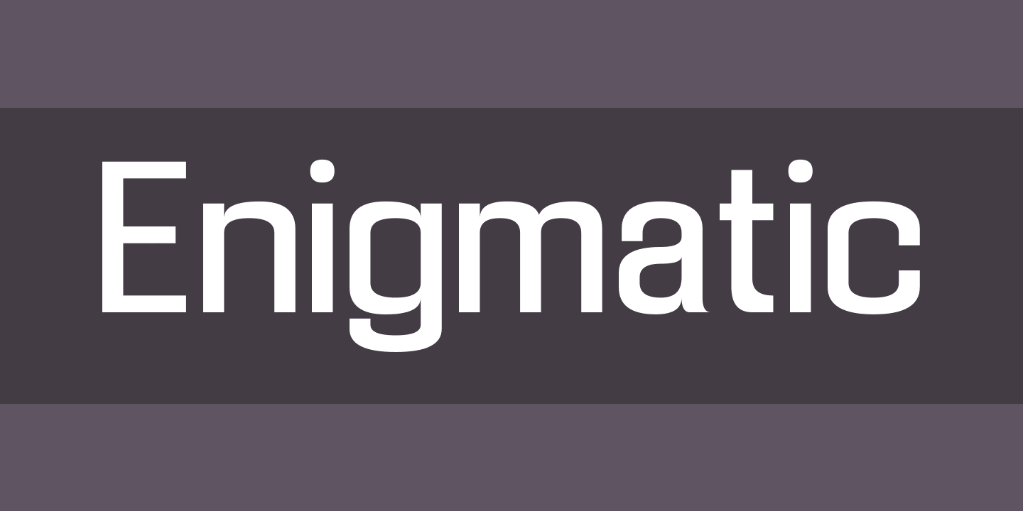Enigmatic Font preview